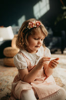 Girl with rosie spring felt flower crown