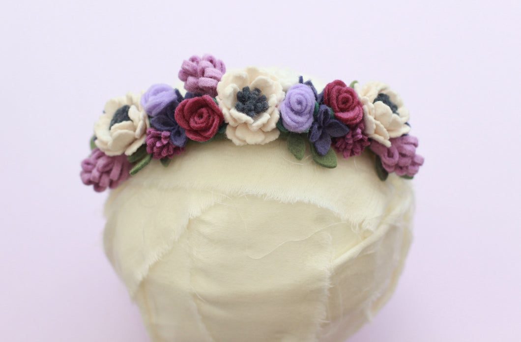 wildflower lavender felt flower crown