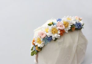 wildflower felt flower daisy crown headband