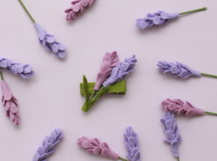 felt lavender clip